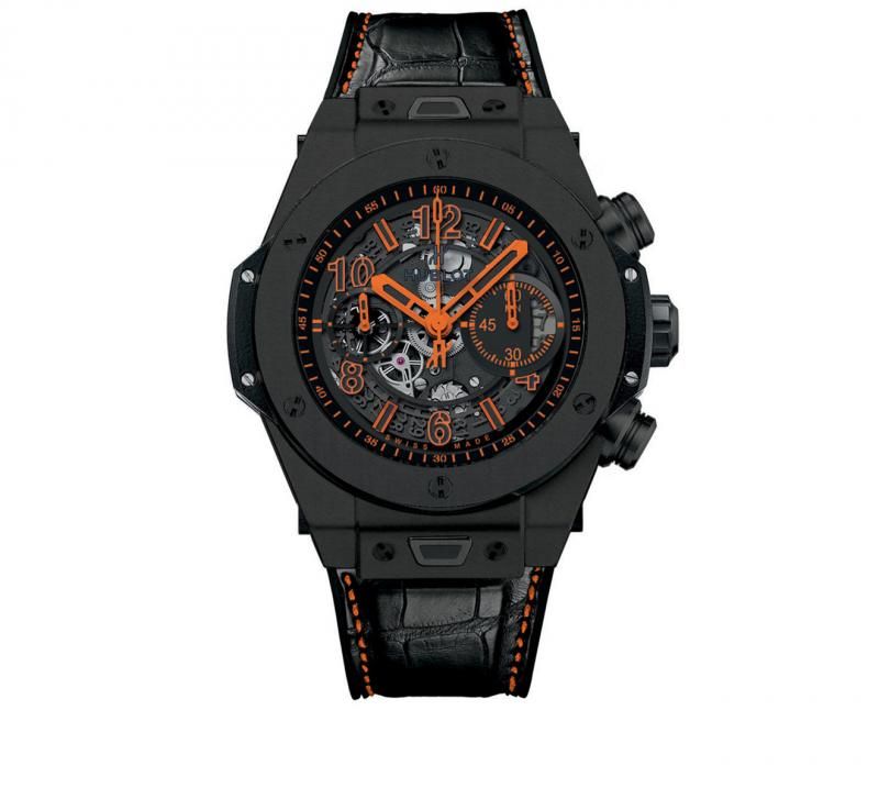 Часы Hublot Big Bang Unico All Black Ceramic Orange