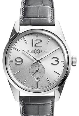 Часы Bell & Ross BR 123 Officer Silver. BRG123-WH-ST-SCR